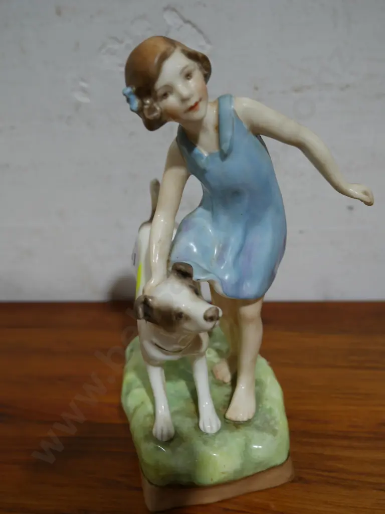 Royal Worcester child and dog ornament Image 1++