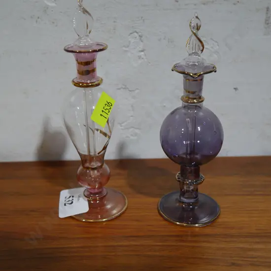 Two glass scent bottles