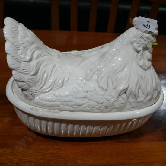 Hen shaped lidded dish