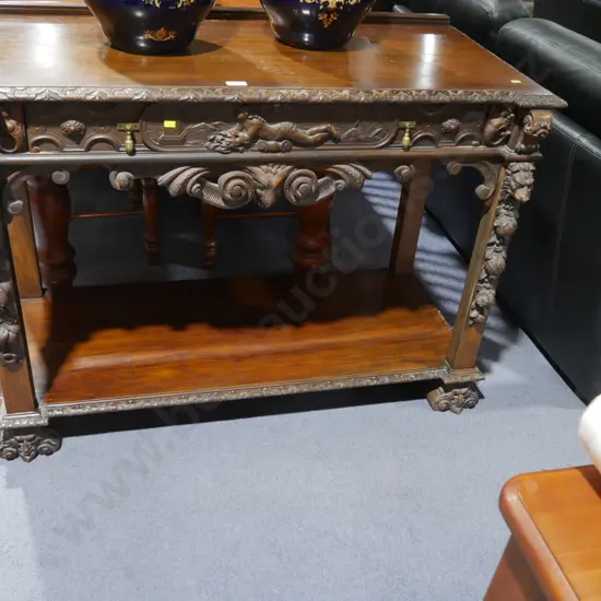 Carved console table
