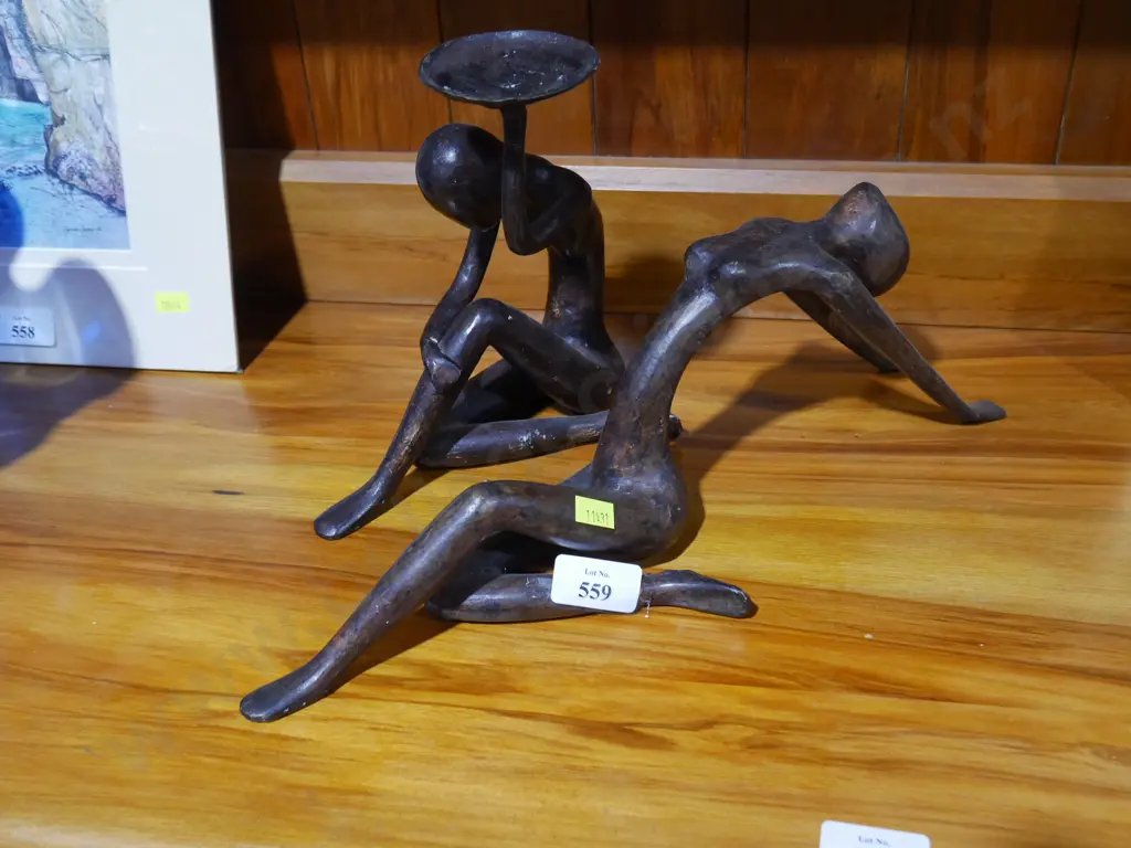 Metal lady figurine sculpture and candle holder Image 1++