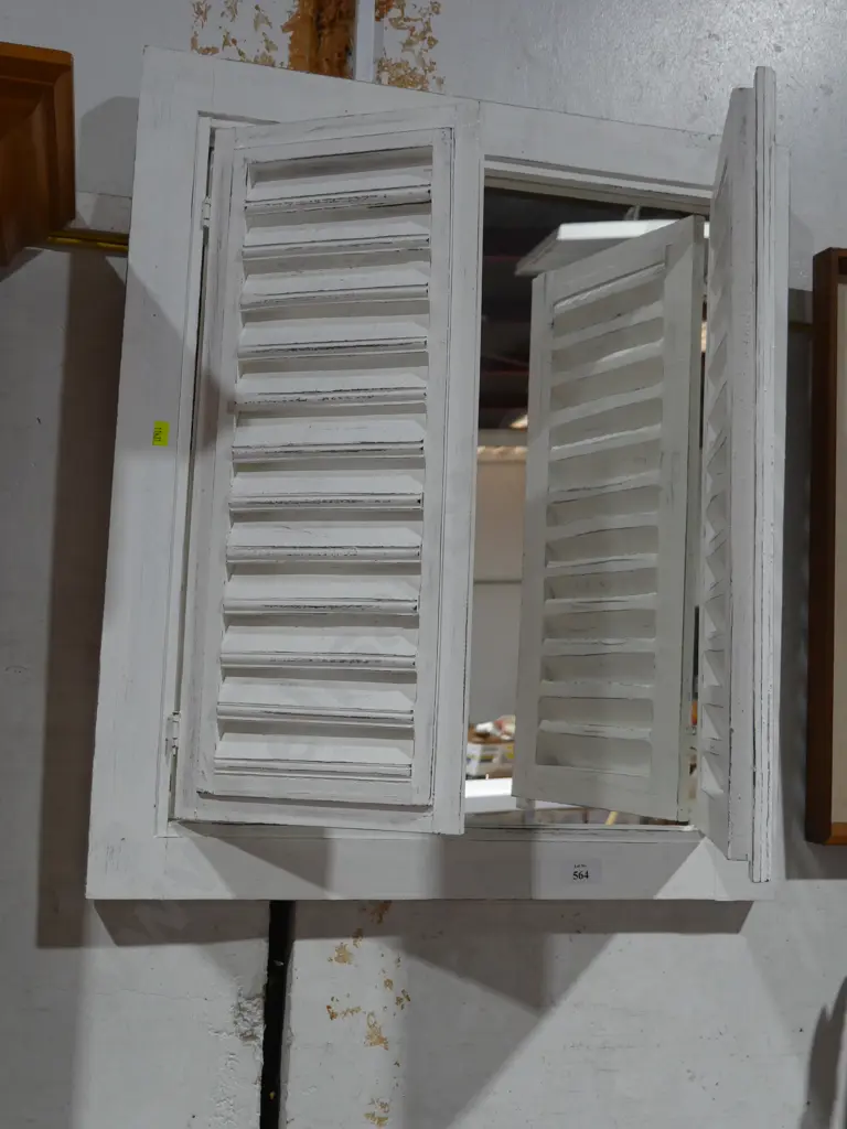Shutter window frame wall mirror Image 1++