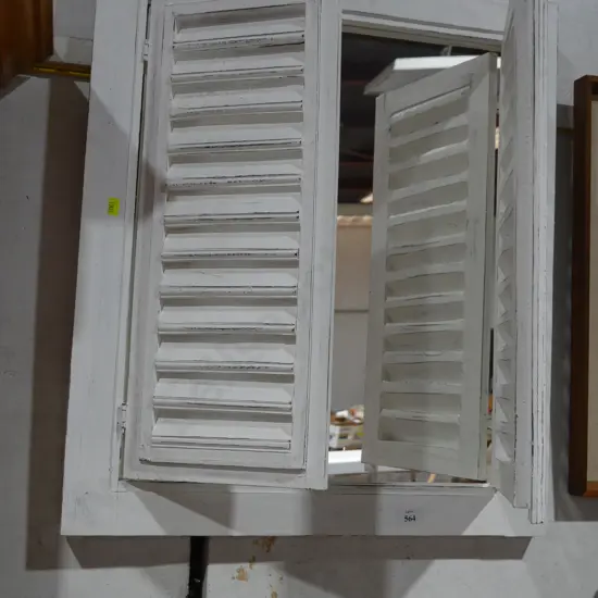 Shutter window frame wall mirror