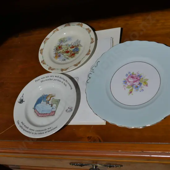 3 plates - Bunnykins, Peter rabbit etc