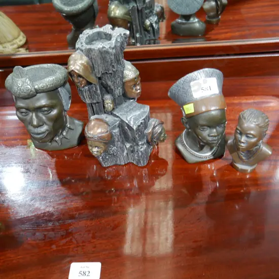 3 head ornaments and candlestick holder