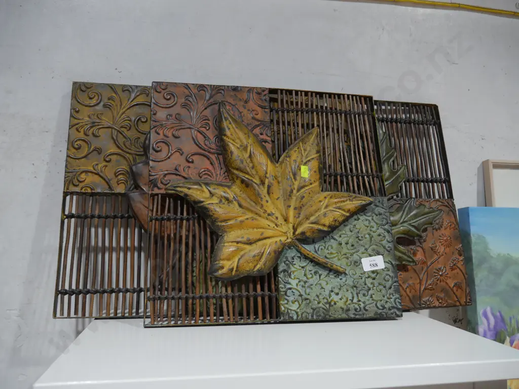 3 metal leaf artworks Image 1++