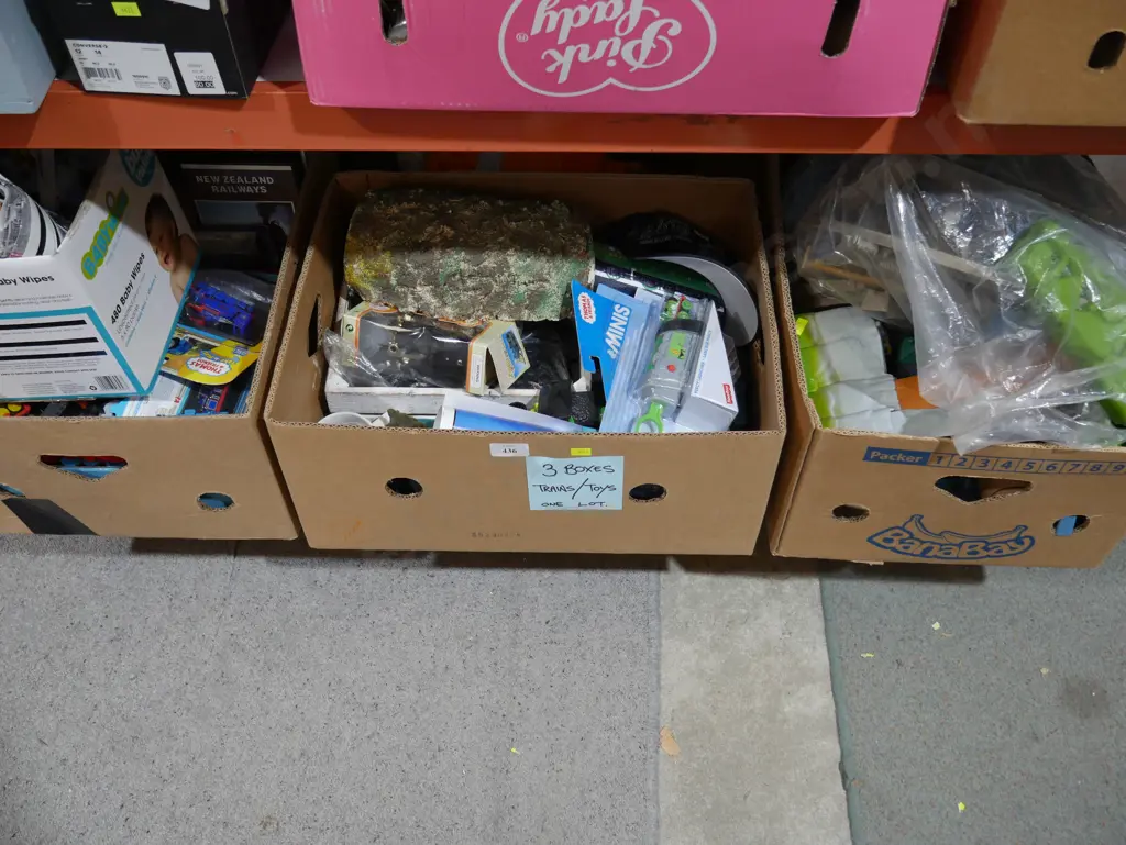 3 boxes toy trains etc Image 1++