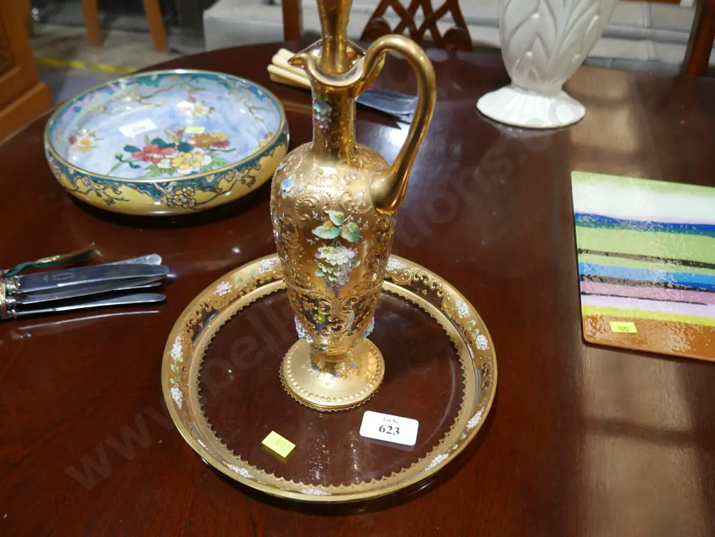 Gold decorated vase and plate Image 1++