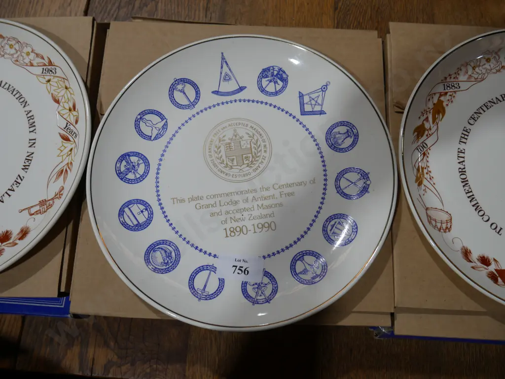 Crown Lynn Grand Lodge plate in original box Image 1++