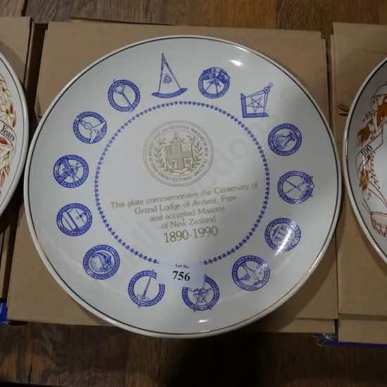 Crown Lynn Grand Lodge plate in original box