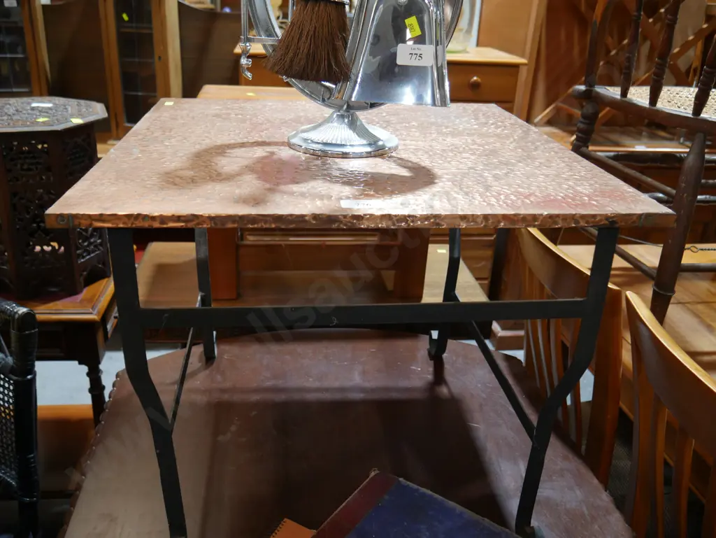Copper & wrought iron side table Image 1++