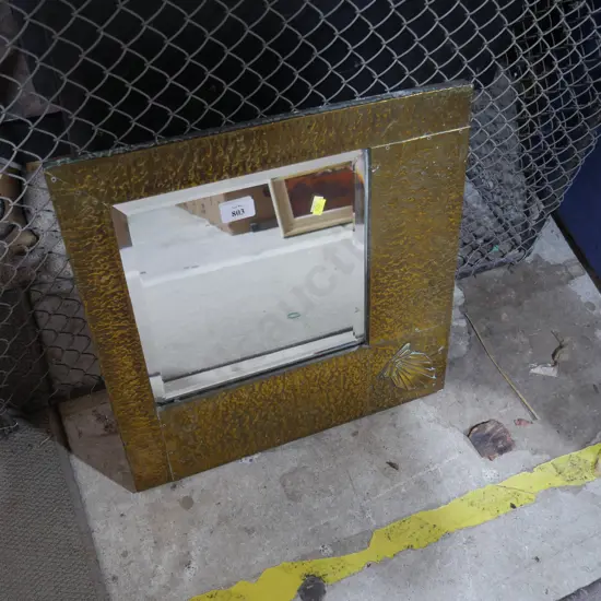Brass frame mirror