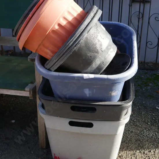 Plastic bins and pots
