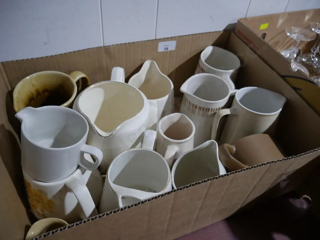 Box of Crown Lynn jugs Image 1++