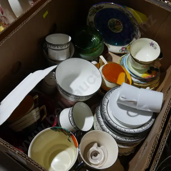 Box of assorted china