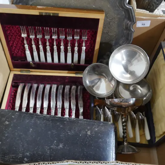 Cased cutlery etc