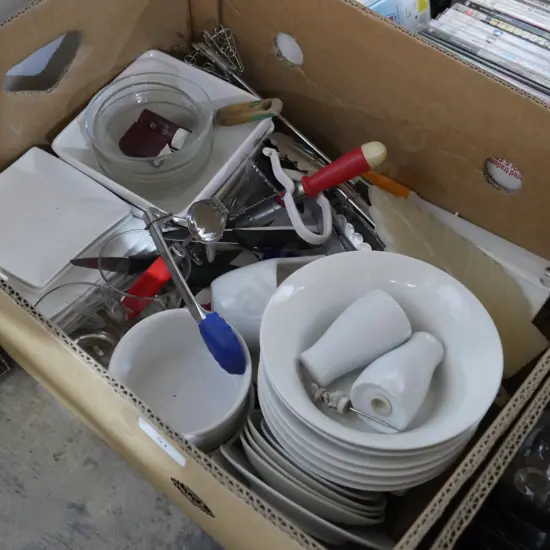 Box of kitchenware
