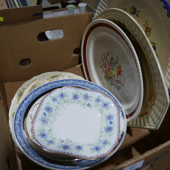 Assorted china dishes, plates