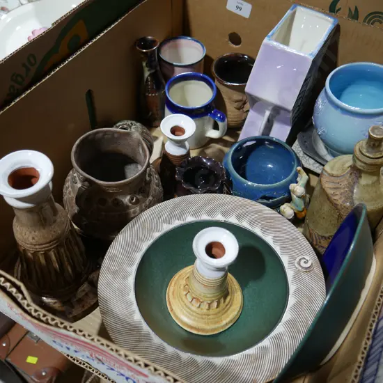 Pottery jug, vases etc