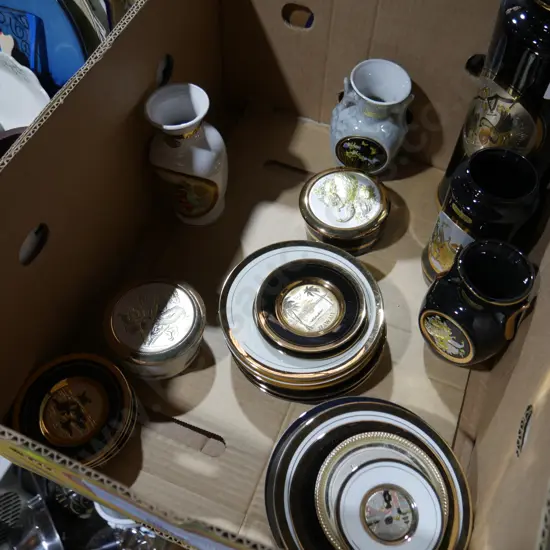 Chokin art plates, vases