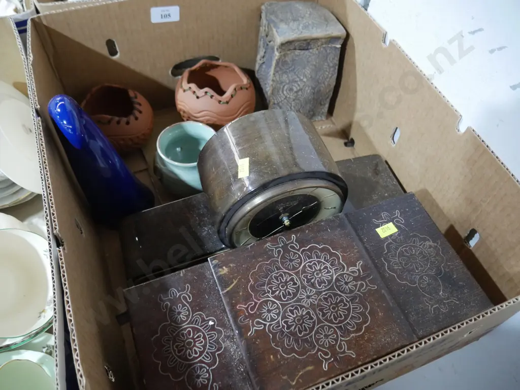 Mantle clock, jewellery box etc Image 1++