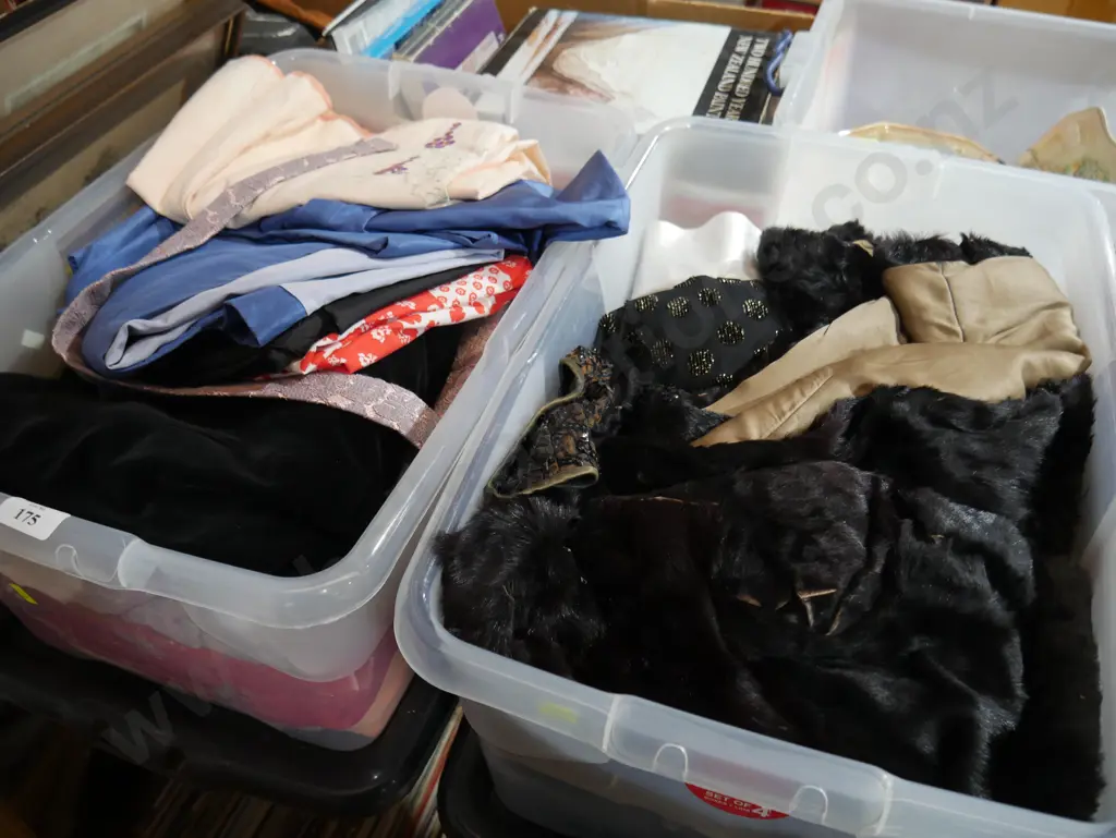 2 bins of women's vintage clothing Image 1++