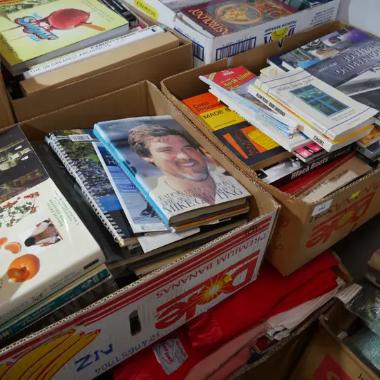 2 boxes of books