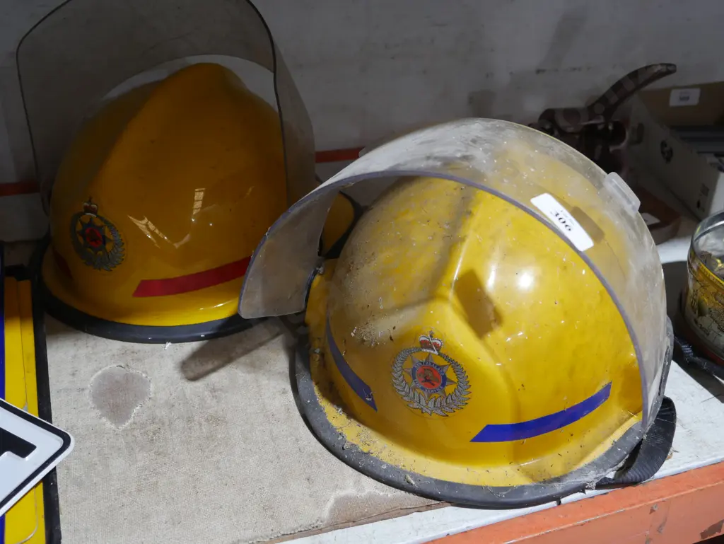 2 NZ fire service helmets Image 1++
