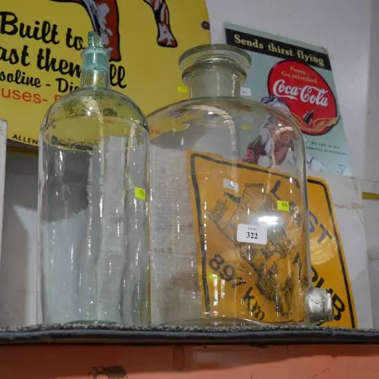 2 glass bottles