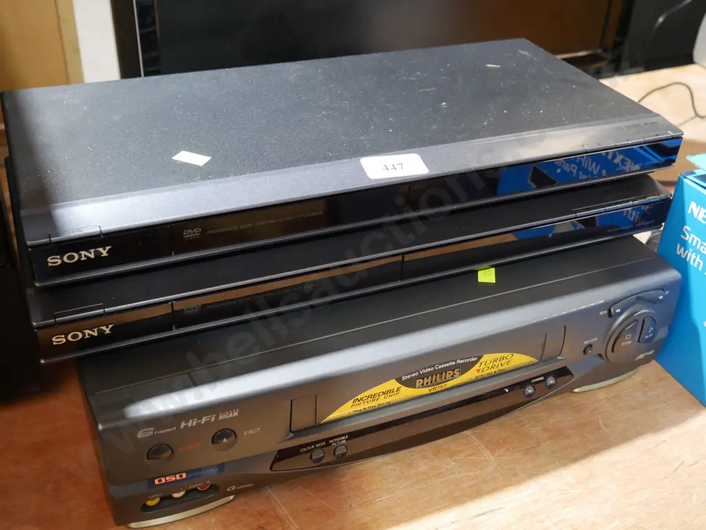 Sony CD,DVD players, and Philips stereo video cassette recorder Image 1++