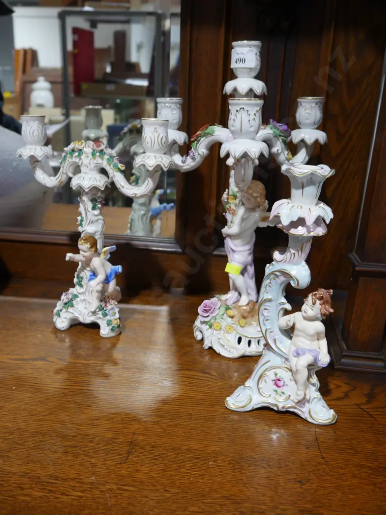 3 porcelain candelabra's Image 1++