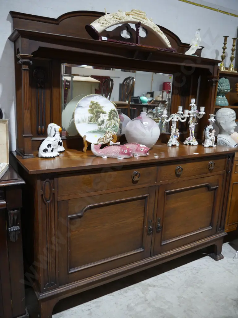 Oak mirror back sideboard Image 1++