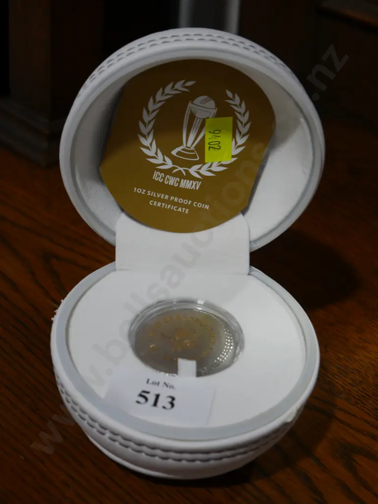 1oz Silver proof coin, cricket world cup Image 1++