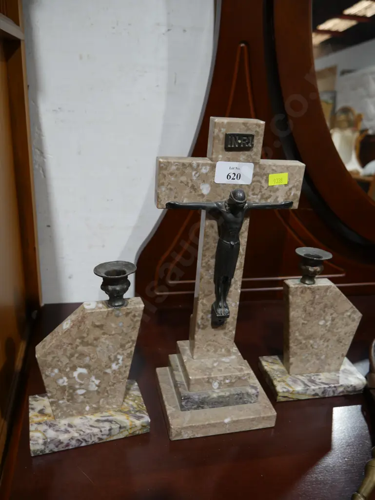 Candle sticks, Jesus on the cross Image 1++