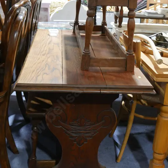 Oak table and form