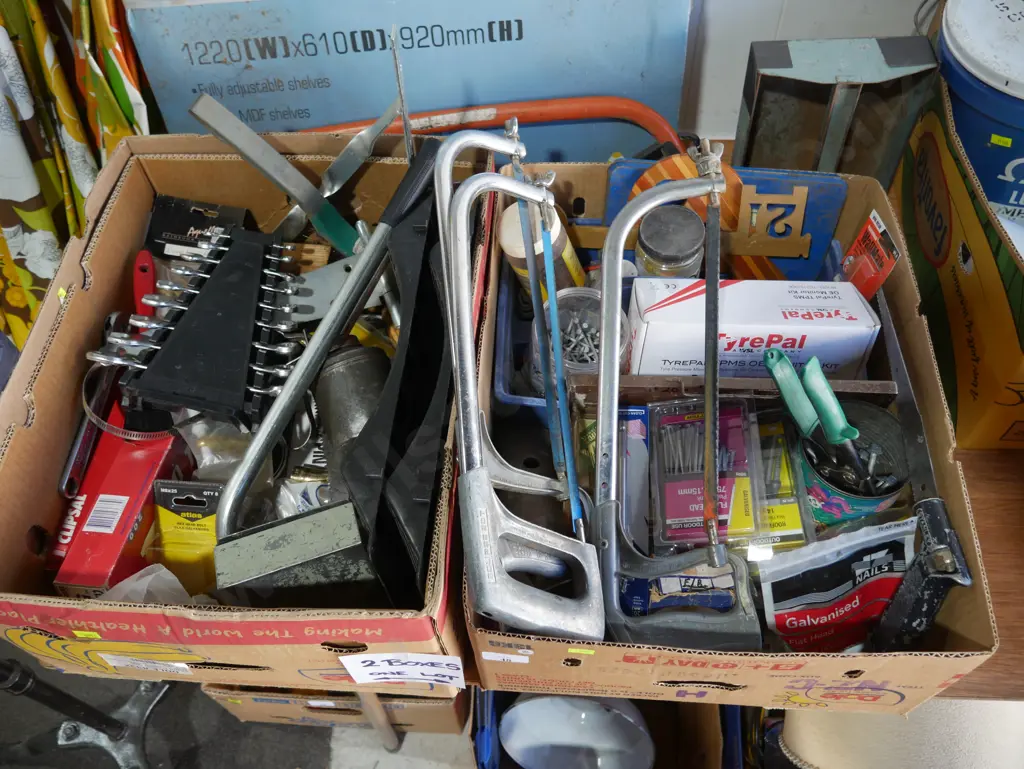 Two boxes of garage sundries Image 1++