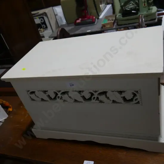 White wooden trunk
