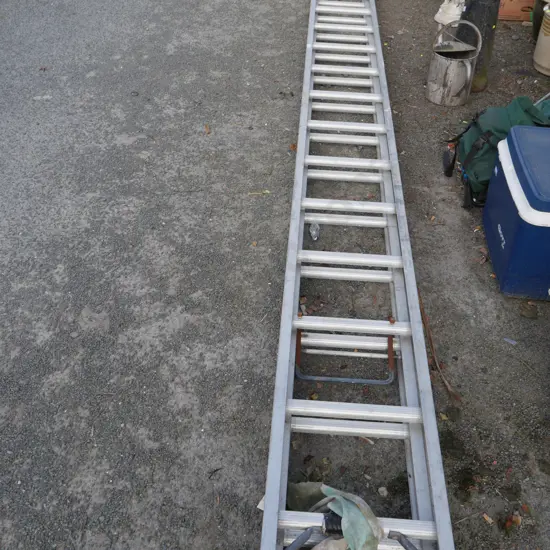 Long metal ladder