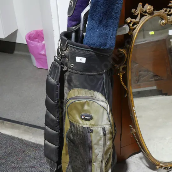 Golf clubs and bag