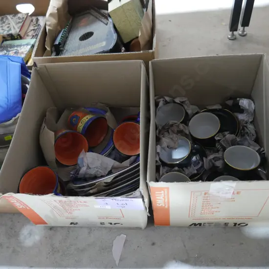 Two boxes of china