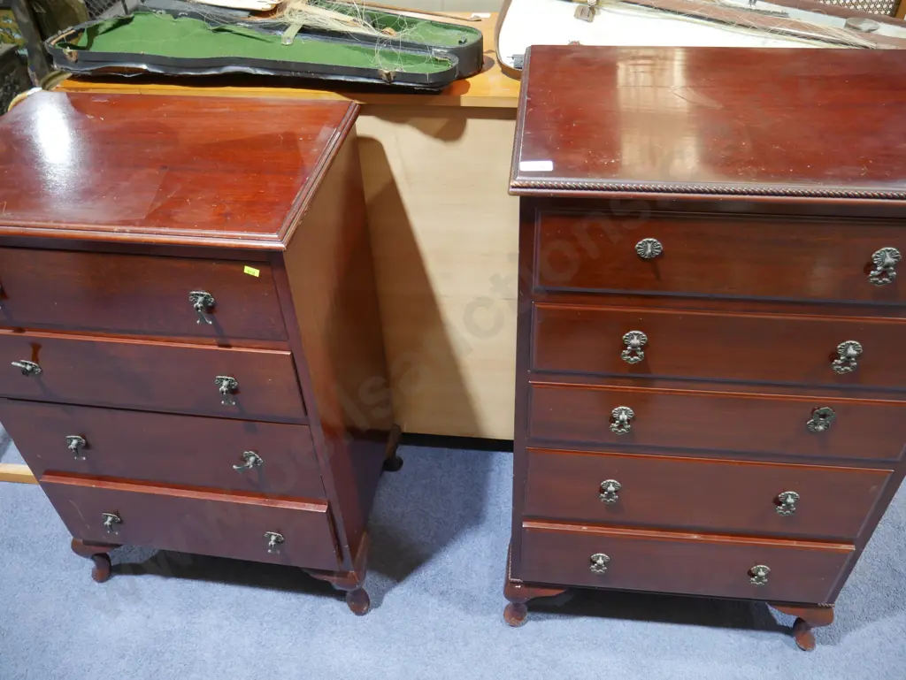 Two tall boy chests of drawers Image 1++