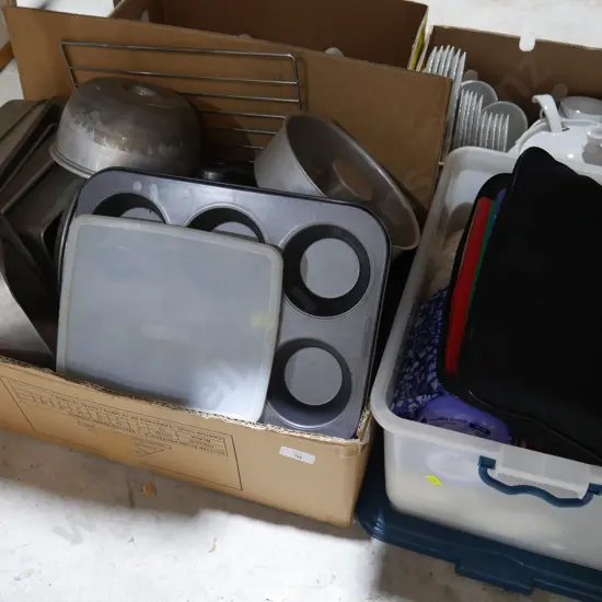2 boxes, baking tins etc