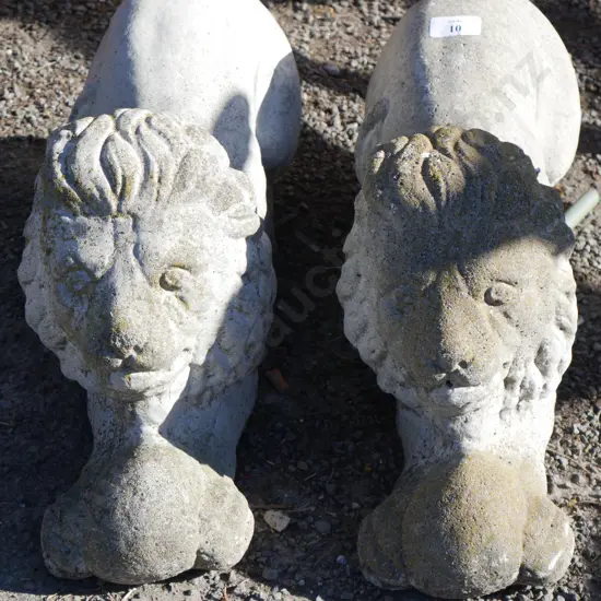 Pair of concrete lions