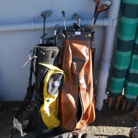 Golf clubs and bags