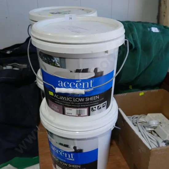 4 buckets of paint