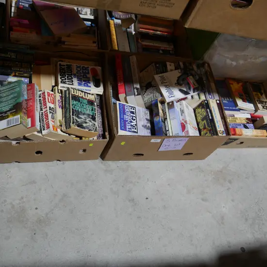 Three boxes of books