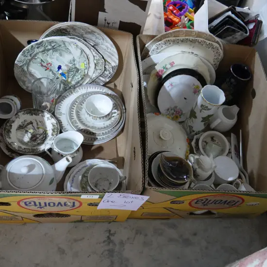Two boxes of china