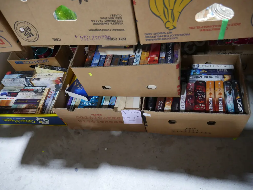 Four boxes of books Image 1++