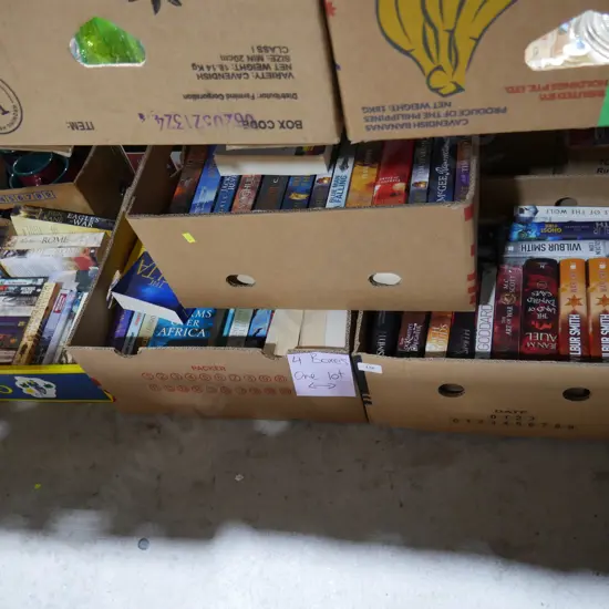 Four boxes of books