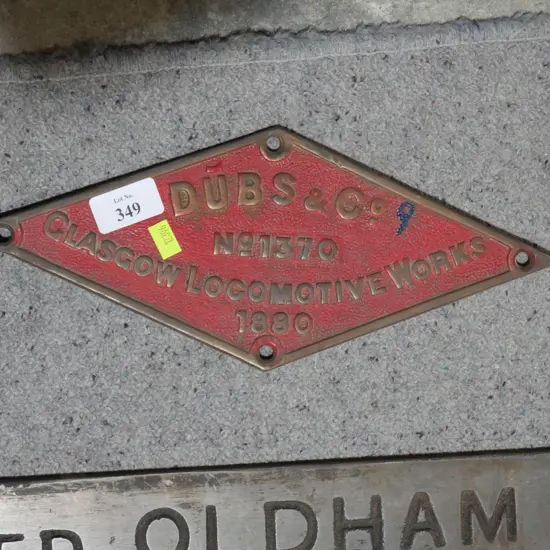 Locomotive brass sign